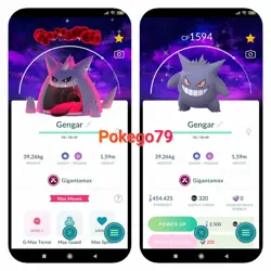 Pokemon Shiny Gigantamax Gengar -Dark Skies Background (Pls read description) - Image 1