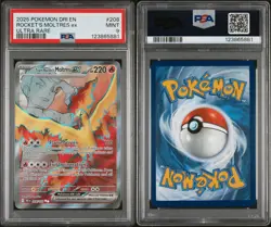 2025 POKEMON DRI EN-DESTINED RIVALS ULTRA RARE TEAM ROCKET'S MOLTRES EX PSA 9 - Image 2