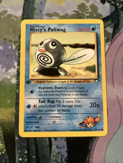 2000 Pokemon Gym Heroes 1st Edition Misty's Poliwag #87/132 LP - Image 1