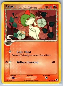 Ralts (Delta Species) Dragon Frontiers 61/101 LP-NM Pokemon card - Image 1