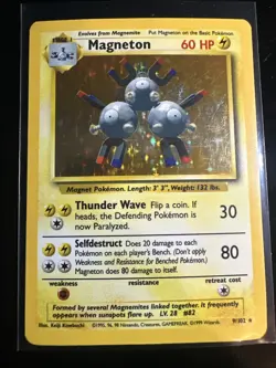 Pokemon TCG Magneton Base Set UNLIMITED 9/102 Holo - Image 1