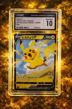 Pokemon TCG Pikachu V 020/028 S8a 25th Anniversary Double Rare CGC 10 Holo Japa… - Image 1
