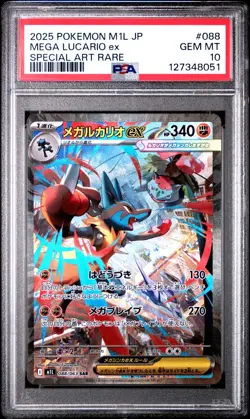 2025 Pokemon Mega Lucario ex SAR 088/063 Japanese Mega Brave PSA 10 - Image 1
