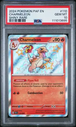 2024 Pokemon Paldean Fates Charmeleon #110/091 Shiny Rare PSA 10 - Image 1