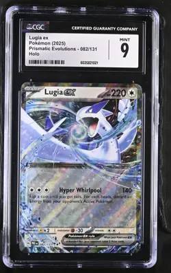 Pokemon TCG Lugia ex 082/131 Prismatic Evolutions Double Rare CGC 9 - Image 1