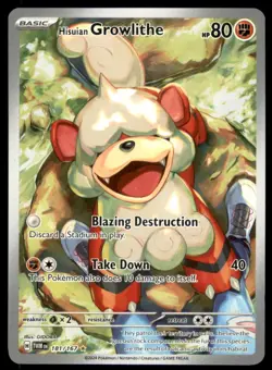 Hisuian Growlithe 181/167 Illustration Rare Twilight Masquerade Pokemon NM - Image 1