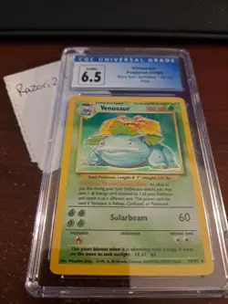 Pokemon TCG Venusaur Base Set 15/102 Holo Unlimited Holo Rare CGC 6.5 - Image 1