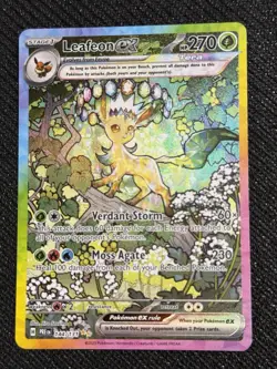 Pokemon Leafeon EX 144/131 SIR Prismatic Evolutions RAW NM FRESH OUT OF PACK - Image 2