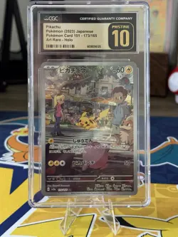 CGC Pristine 10 Pikachu Art Rare Holo 173/165 Pokemon Card 151 Japanese 2023 - Image 1