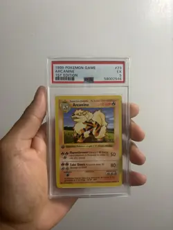 Pokemon Arcanine 1st Edition Uncommon 23/102 Base Set Shadowless PSA 5 Card - Image 1