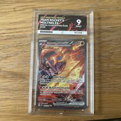 Pokemon TCG Destined Rivals Team Rocket's Moltres EX Full Art Card 229/182 - Image 1