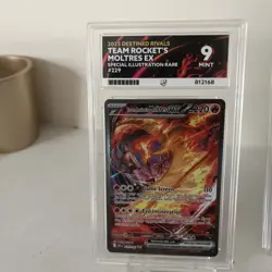 Pokemon TCG Destined Rivals Team Rocket's Moltres EX Full Art Card 229/182 - Image 3
