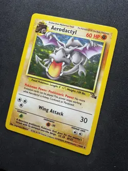 Pokemon TCG Aerodactyl Fossil Holo Card 1/62 Unlimited Rare - Image 2