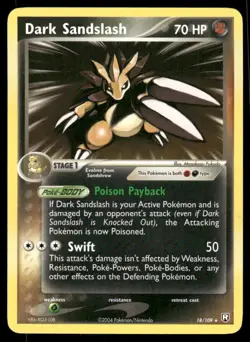 Pokemon Cards Dark Sandslash 18/109 NON HOLO EX Team Rocket Returns Rare LP - Image 1