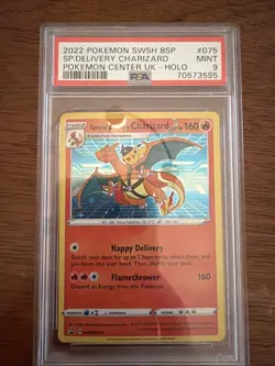 Pokemon Card Special Delivery Charizard SWSH075 Holo PSA 9 - Image 1