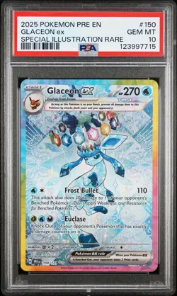 Pokemon Glaceon ex Prismatic Evolutions Special Illustration Rare #150 PSA 10 - Image 1