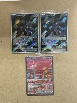 Mew And Mewtwo Pokemon TCG Scarlet Violet 151 UPC Sealed Black Star Promo X3 Lot - Image 1