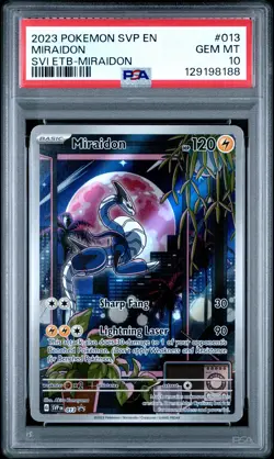 2023 POKEMON SVP EN-SV BLACK STAR PROMO #013 MIRAIDON PSA 10 - Image 1