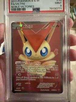 Pokemon TCG Victini Full Art Holo Ultra Rare Noble Victories 98/101 PSA 9 2011 - Image 2