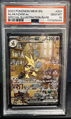 Pokemon 2023 PSA 10 Alakazam EX 151 Special Illustration Rare 201/165 MEW EN - Image 1
