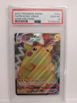 2020 Pokemon Vivid Voltage Pikachu VMAX 044/185 44/185 PSA GEM MINT 10 - Image 1