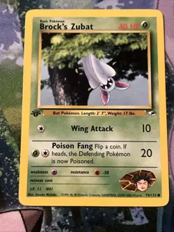 Pokemon TCG Gym Heroes 1st Edition Brock's Zubat Common 74/132 - Image 3