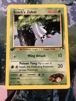 Pokemon TCG Gym Heroes 1st Edition Brock's Zubat Common 74/132 - Image 5