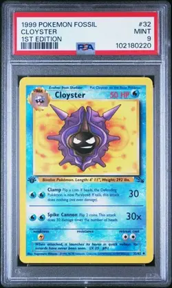 PSA 9 CLOYSTER 32 FOSSIL 1ST EDITION POKEMON MINT - Image 1
