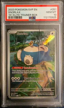 2023 Pokemon Snorlax SVP 051 151 ETB Black Star Promo PSA 10 Gem Mint - Image 1
