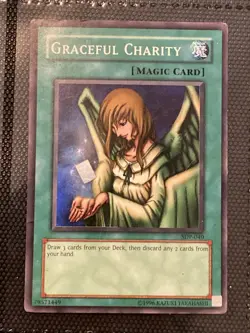 Yugioh Card TCG Graceful Charity SDP-040 Unlimited Edition Super Rare Played - Image 1