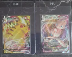 Pokemon Pikachu VMAX & Mew VMAX Holo Promo Fusion Strike SWSH286 Card Lot - Image 1