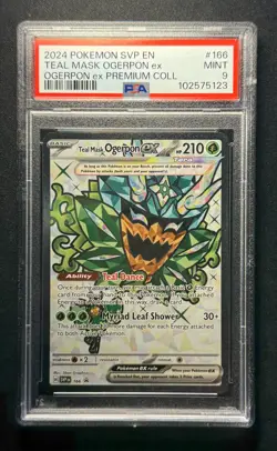 2024 Pokemon Teal Mask Ogerpon ex PSA 9 Scarlet & Violet Black Star Promo Card - Image 1