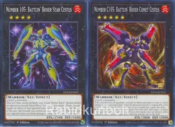 Yugioh Number 105: Battlin' Boxer Star Cestus + C105: Battlin' Boxer Comet Cestu - Image 1