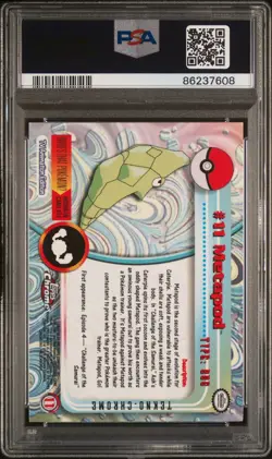 METAPOD #11 TEKNO HOLO TOPPS CHROME SET ORIGINAL POKEMON CARD COLLECTION PSA 8 - Image 2