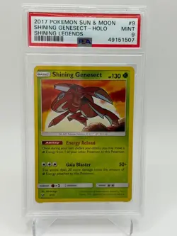 2017 POKEMON SUN & MOON SHINING LEGENDS #9 SHINING GENESECT-HOLO PSA 9 - Image 1