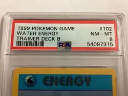 Pokemon 1999 Pokemon Game Trainer Deck B WATER ENERGY PSA 8 (7315) Graded Power - Image 3