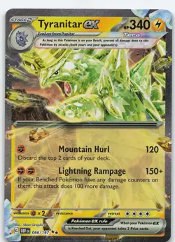 Tyranitar ex 066/197 Double Rare Holo SV03: Obsidian Flames NM Pokemon - Image 1