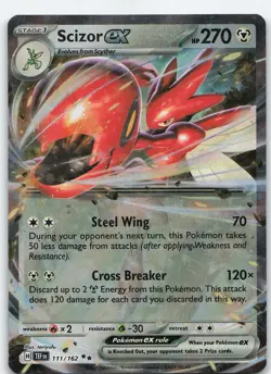 Scizor ex - 111/162 Double Rare Holo SV05: Temporal Forces NM Pokemon - Image 1