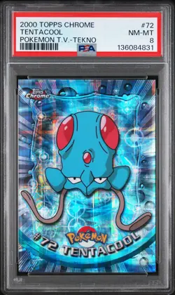 2000 TOPPS CHROME POKEMON T.V. TEKNO #72 TENTACOOL PSA 8 - Image 1