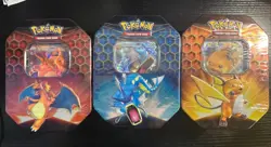 Set of 3 Pokemon Hidden Fates Tins - Charizard, Gyarados, and Raichu - Sealed - Image 1