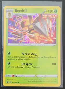 Beedrill 003/198 Holo Rare Chilling Reign Pokemon Card Mint - Image 1