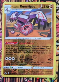 Galarian Runerigus 083/198 Reverse Holo Rare Chilling Reign Pokemon Card Mint - Image 1