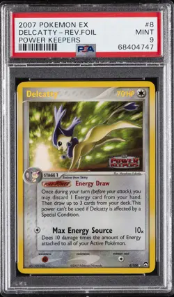 2007 POKEMON EX POWER KEEPERS #8 DELCATTY-REVERSE FOIL PSA 9 - Image 1