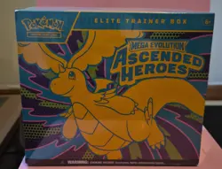 Pokemon Elite Trainer Box Mega Evolution Ascended Heroes Exclusive Booster Promo - Image 1
