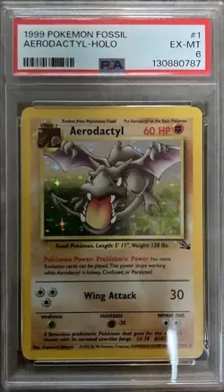 Aerodactyl 1999 Pokemon Fossil Holo - PSA 6 - Image 1