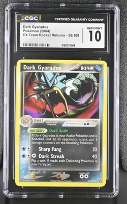 2004 Pokemon EX Team Rocket Returns Dark Gyarados #36 CGC 10 - Image 2