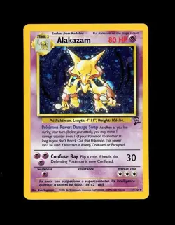 2000 Pokemon BASE SET II ALAKAZAM HOLO 11/130 RARE! MP + - Image 1
