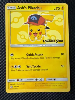 Pokemon TCG: Ash’s Pikachu “I Choose You” Black Star Promo SM111 - Image 1