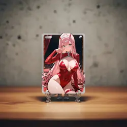 Zero-Two | Beautiful Waifu Card - Custom Full Art - Fan Art Card | Trainer - Image 1