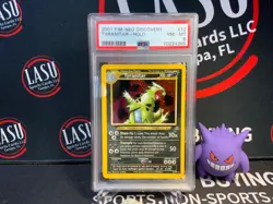 Tyranitar 12/75 HOLO Unlimited Neo Discovery Pokemon Card PSA NM MINT 8 - Image 1